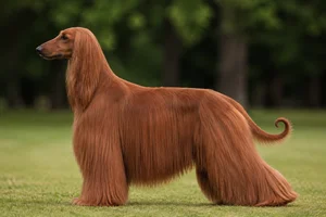 Afghan Hound — Red coat