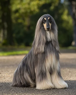 Afghan Hound — sitting