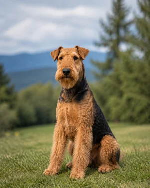 Airedale Terrier — sitting