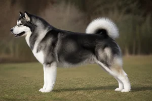 Alaskan Malamute — Black and white coat