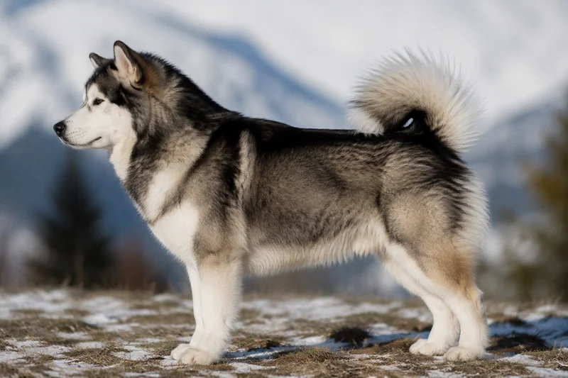 Alaskan Malamute — Sable and white coat