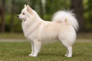 American Eskimo Dog — White with Biscuit Cream coat