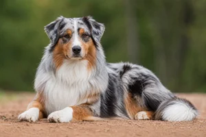 Australian Shepherd — lying down