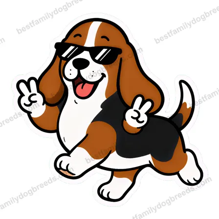 Basset Hound cool dog meme sticker