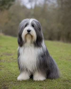 Bearded Collie — sitting