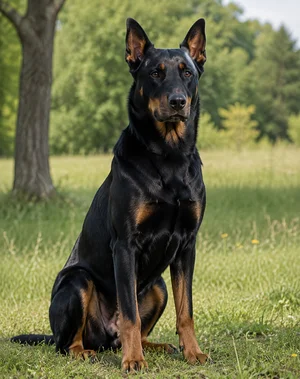 Beauceron — sitting