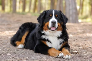 Bernese Mountain Dog — lying down
