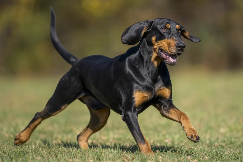 Black and Tan Coonhound — running