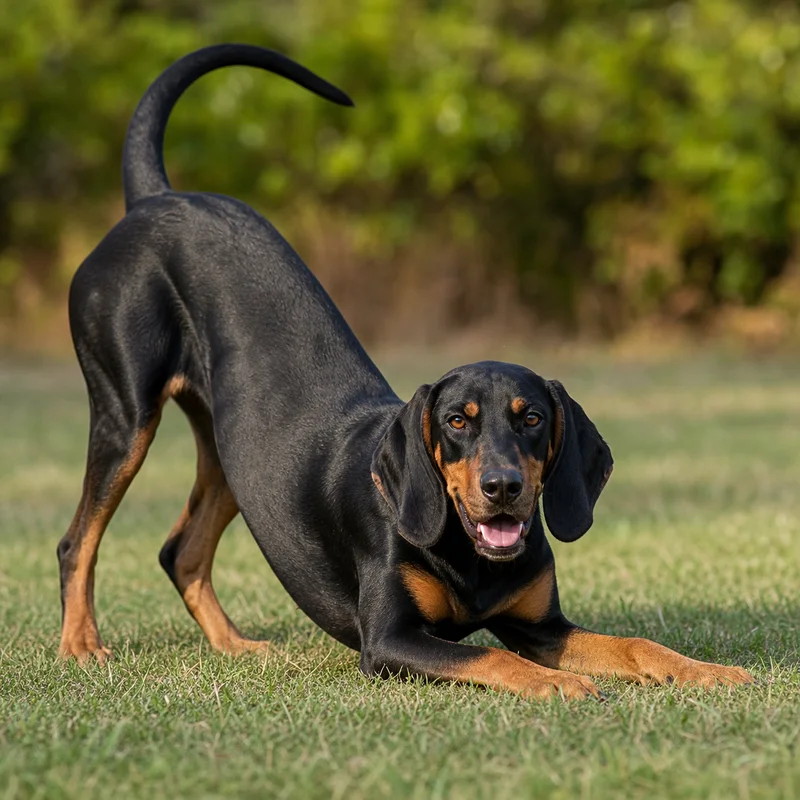 Black and Tan Coonhound — playful