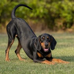 Black and Tan Coonhound — playful