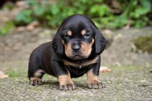 Black and Tan Coonhound — young puppy (~1 mo)