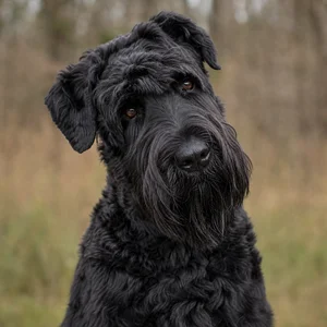 Black Russian Terrier — alert