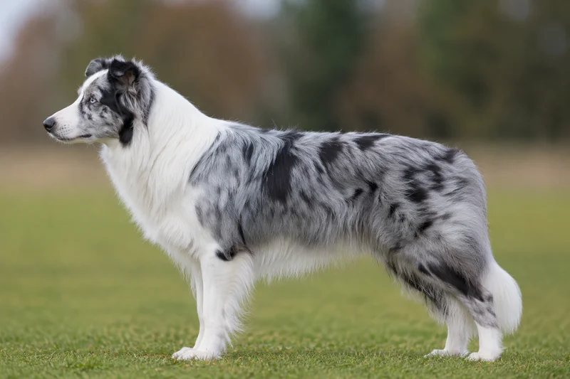 Border Collie — blue merle and white coat