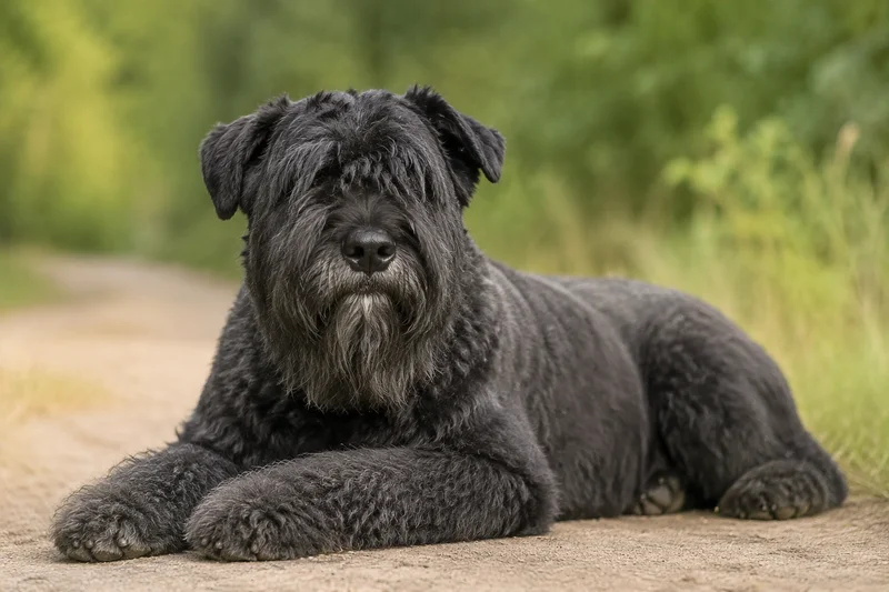 Bouvier des Flandres — lying down