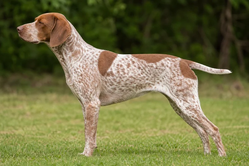 Braque Francais, Pyrenean Type — white & chestnut coat