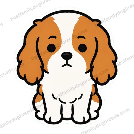 Cavalier King Charles Spaniel dog staring meme sticker