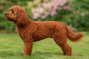 Cavapoo — red coat
