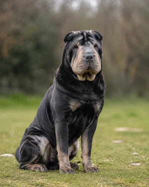 Chinese Shar-Pei — sitting
