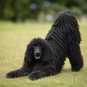 Corded Poodle — playful
