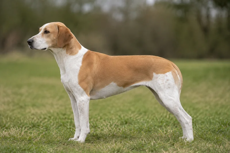 English Foxhound — Tan and white coat