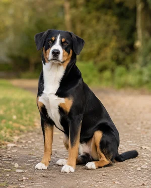 Entlebucher Mountain Dog — sitting