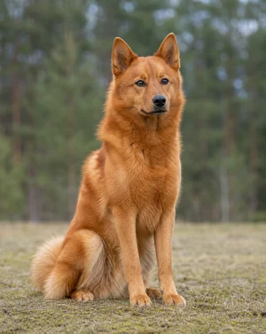 Finnish Spitz — sitting