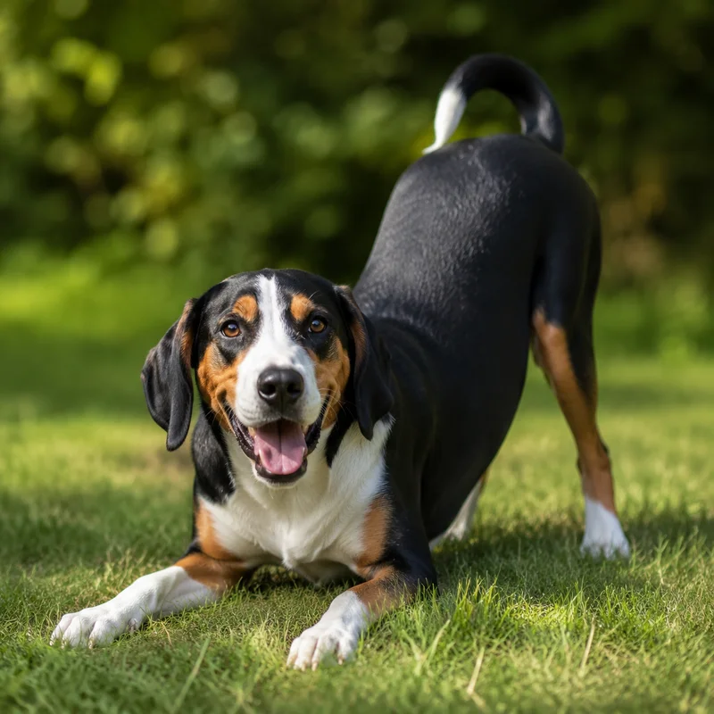 French Tricolour Hound — playful