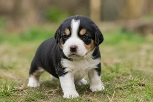 French Tricolour Hound — young puppy (~1 mo)