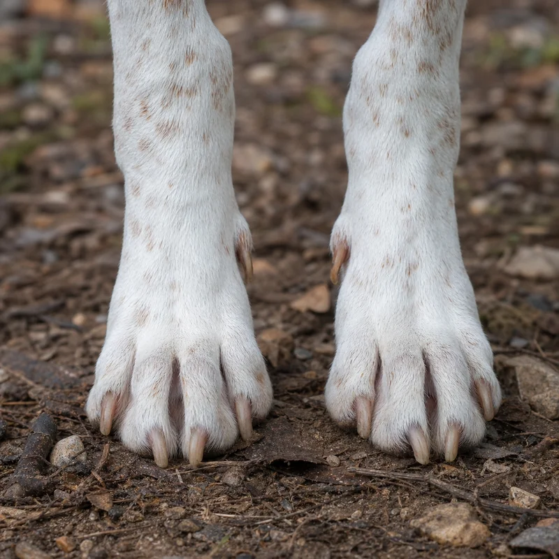 French White and Orange Hound — paws
