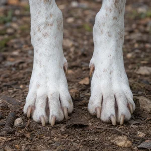 French White and Orange Hound — paws