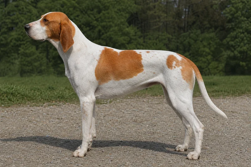 French White and Orange Hound — side