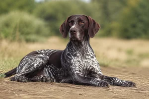 German Pointer — lying down