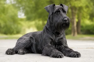 Giant Schnauzer — lying down