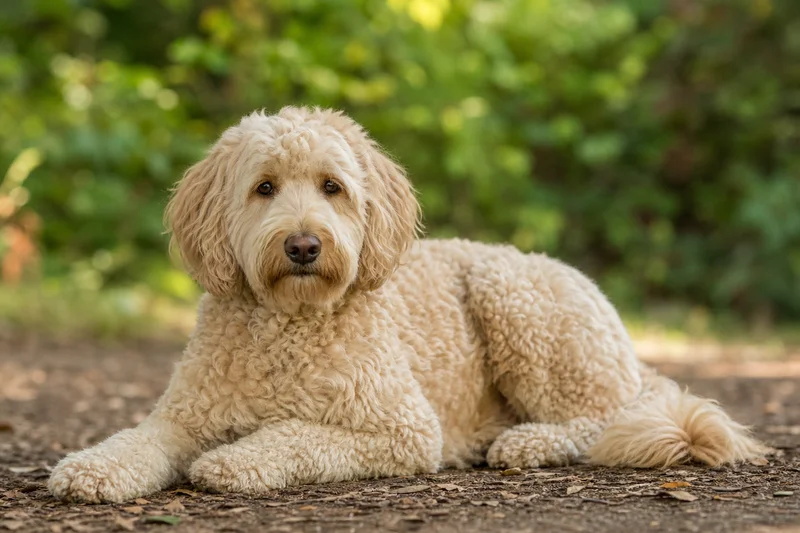 Goldendoodle — lying down
