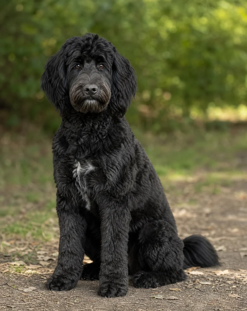 Goldendoodle — sitting