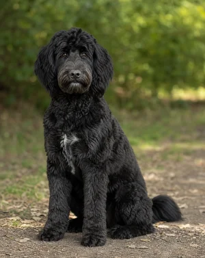 Goldendoodle — sitting