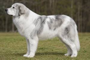 Great Pyrenees — White with Gray markings coat