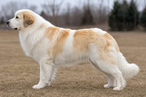 Great Pyrenees — White with Tan markings coat