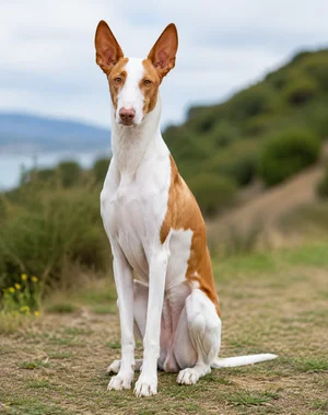 Ibizan Hound — sitting