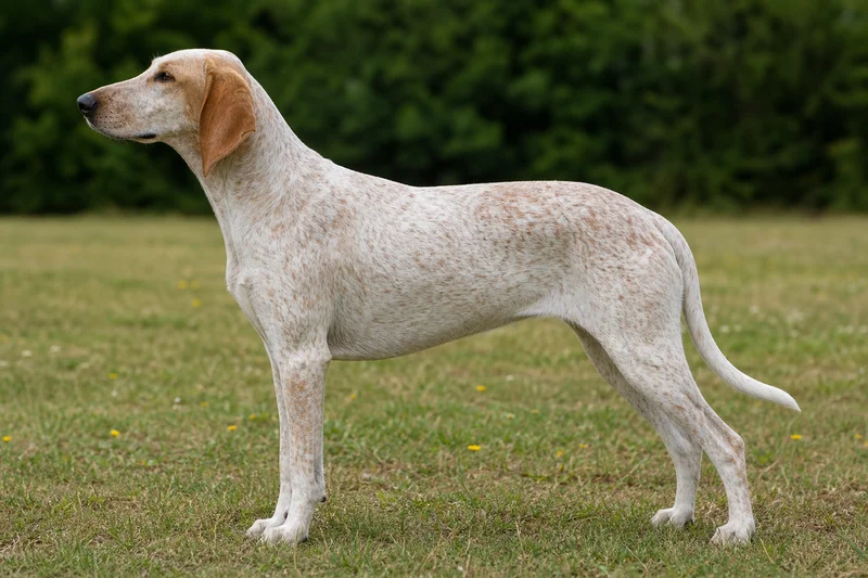 Istrian Shorthaired Hound — White with orange ticking coat