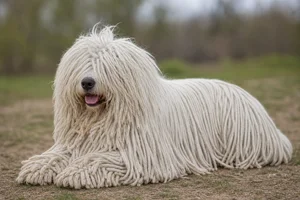 Komondor — lying down