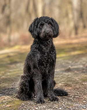 Labradoodle — sitting
