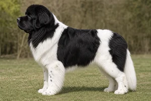 Newfoundland — Black and White (Landseer) coat