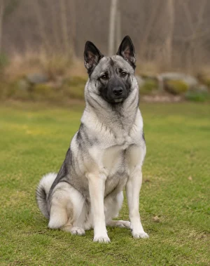 Norwegian Buhund — sitting