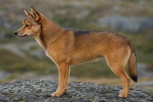 Norwegian Lundehund — reddish-brown with black tips coat