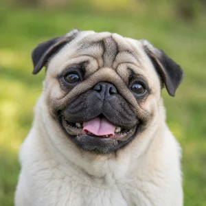 Pug — happy
