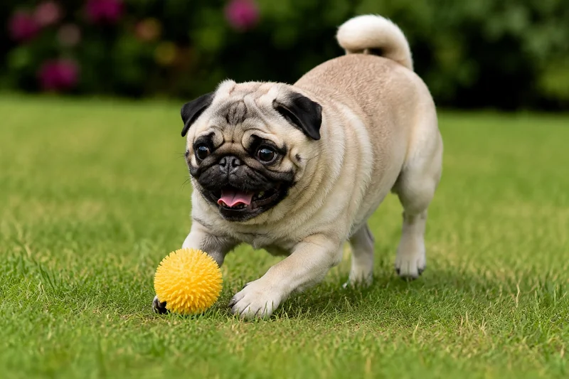 Pug — playing