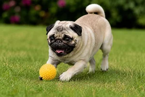 Pug — playing