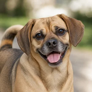 Puggle — happy