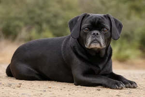 Puggle — lying down